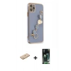 MARSİLYAN™- iPhone 11 Pro Kılıf Nova Işık Prime - Siyah 360 Mat Full Body Arka Koruyucu + Renkli Kamera Lens Koruma Cam - PE
