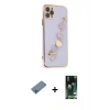 MARSİLYAN™- iPhone 11 Pro Kılıf Nova Işık Prime - Siyah 360 Mat Full Body Arka Koruyucu + Shine Kamera Lens Koruma Cam - MI