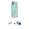 MARSİLYAN™- iPhone 11 Pro Kılıf Nova Işık Prime - Siyah 3D Antistatik Cam Ekran Koruyucu + Renkli Kamera Lens Koruma Cam - TU