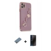 MARSİLYAN™- iPhone 11 Pro Kılıf Nova Işık Prime - Siyah 3D Antistatik Hayalet Cam Ekran Koruyucu + Shine Kamera Lens Koruma Cam - GS