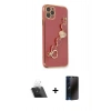 MARSİLYAN™- iPhone 11 Pro Kılıf Nova Işık Prime - Siyah 3D Antistatik Hayalet Cam Ekran Koruyucu + Kamera Lens Koruma Cam - SF