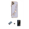 MARSİLYAN™- iPhone 11 Pro Kılıf Nova Işık Prime - Siyah 3D Antistatik Hayalet Cam Ekran Koruyucu + Metal Kamera Lens Koruma Cam - KI