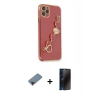 MARSİLYAN™- iPhone 11 Pro Kılıf Nova Işık Prime - Siyah 3D Antistatik Hayalet Cam Ekran Koruyucu + Metal Kamera Lens Koruma Cam - KI