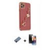 MARSİLYAN™- iPhone 11 Pro Kılıf Nova Işık Prime - Siyah 3D Antistatik Mat Seramik Nano Ekran Koruyucu + Metal Kamera Lens Koruma Cam - KI