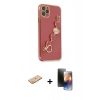 MARSİLYAN™- iPhone 11 Pro Kılıf Nova Işık Prime - Siyah 3D Antistatik Mat Seramik Nano Ekran Koruyucu + Renkli Kamera Lens Koruma Cam - TU