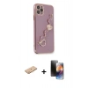 MARSİLYAN™- iPhone 11 Pro Kılıf Nova Işık Prime - Siyah 3D Antistatik Mat Seramik Nano Ekran Koruyucu + Renkli Kamera Lens Koruma Cam - TU