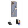 MARSİLYAN™- iPhone 11 Pro Kılıf Nova Işık Prime - Siyah 3D Antistatik Mat Seramik Nano Ekran Koruyucu + Kamera Lens Koruma Cam - SF