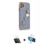MARSİLYAN™- iPhone 11 Pro Kılıf Nova Işık Prime - Siyah 3D Antistatik Seramik Nano Ekran Koruyucu + Kamera Lens Koruma Cam - SF
