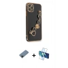 MARSİLYAN™- iPhone 11 Pro Kılıf Nova Işık Prime - Siyah 3D Antistatik Seramik Nano Ekran Koruyucu + Shine Kamera Lens Koruma Cam - SH