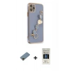 MARSİLYAN™- iPhone 11 Pro Kılıf Nova Işık Prime - Siyah 5D Hayalet Cam Ekran Koruyucu + Shine Kamera Lens Koruma Cam - GD