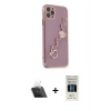 MARSİLYAN™- iPhone 11 Pro Kılıf Nova Işık Prime - Siyah 5D Hayalet Cam Ekran Koruyucu + Kamera Lens Koruma Cam - SF