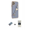 MARSİLYAN™- iPhone 11 Pro Kılıf Nova Işık Prime - Siyah 5D Hayalet Cam Ekran Koruyucu + Metal Kamera Lens Koruma Cam - KI