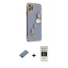 MARSİLYAN™- iPhone 11 Pro Kılıf Nova Işık Prime - Siyah 5D Hayalet Cam Ekran Koruyucu + Shine Kamera Lens Koruma Cam - PE