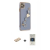 MARSİLYAN™- iPhone 11 Pro Kılıf Nova Işık Prime - Siyah 5D Hayalet Cam Ekran Koruyucu + Sarı Renkli Kamera Lens Koruma Cam