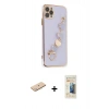 MARSİLYAN™- iPhone 11 Pro Kılıf Nova Işık Prime - Siyah 6D Mat Seramik Hayalet Nano Ekran Koruyucu + Renkli Kamera Lens Koruma Cam - MI