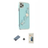 MARSİLYAN™- iPhone 11 Pro Kılıf Nova Işık Prime - Siyah 6D Mat Seramik Hayalet Nano Ekran Koruyucu + Pembe Shine Kamera Lens Koruma Cam