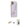 MARSİLYAN™- iPhone 11 Pro Kılıf Nova Işık Prime - Siyah 6D Mat Seramik Hayalet Nano Ekran Koruyucu + Renkli Kamera Lens Koruma Cam - SI