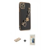 MARSİLYAN™- iPhone 11 Pro Kılıf Nova Işık Prime - Siyah 6D Mat Seramik Hayalet Nano Ekran Koruyucu + Renkli Kamera Lens Koruma Cam - PE