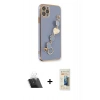 MARSİLYAN™- iPhone 11 Pro Kılıf Nova Işık Prime - Siyah 6D Mat Seramik Hayalet Nano Ekran Koruyucu + Şeffaf Kamera Lens Koruma Cam
