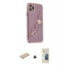 MARSİLYAN™- iPhone 11 Pro Kılıf Nova Işık Prime - Siyah 6D Mat Seramik Hayalet Nano Ekran Koruyucu + Renkli Kamera Lens Koruma Cam - YL