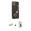 MARSİLYAN™- iPhone 11 Pro Kılıf Nova Işık Prime - Siyah 6D Mat Seramik Hayalet Nano Ekran Koruyucu + Renkli Kamera Lens Koruma Cam - YL