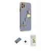 MARSİLYAN™- iPhone 11 Pro Kılıf Nova Işık Prime - Siyah Mat Seramik Nano Ekran Koruyucu + Shine Kamera Lens Koruma Cam - GI