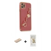 MARSİLYAN™- iPhone 11 Pro Kılıf Nova Işık Prime - Siyah Mat Seramik Nano Ekran Koruyucu + Mavi Renkli Kamera Lens Koruma Cam