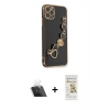 MARSİLYAN™- iPhone 11 Pro Kılıf Nova Işık Prime - Siyah Mat Seramik Nano Ekran Koruyucu + Kamera Lens Koruma Cam - SF