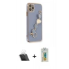 MARSİLYAN™- iPhone 11 Pro Kılıf Nova Işık Prime - Siyah Polymer Nano Ekran Koruyucu + Kamera Lens Koruma Cam - SF