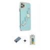 MARSİLYAN™- iPhone 11 Pro Kılıf Nova Işık Prime - Siyah Polymer Nano Ekran Koruyucu + Metal Kamera Lens Koruma Cam - KI