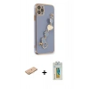 MARSİLYAN™- iPhone 11 Pro Kılıf Nova Işık Prime - Siyah Polymer Nano Ekran Koruyucu + Renkli Kamera Lens Koruma Cam - TU