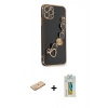 MARSİLYAN™- iPhone 11 Pro Kılıf Nova Işık Prime - Siyah Polymer Nano Ekran Koruyucu + Renkli Kamera Lens Koruma Cam - TU