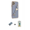 MARSİLYAN™- iPhone 11 Pro Kılıf Nova Işık Prime - Siyah Polymer Nano Ekran Koruyucu + Shine Kamera Lens Koruma Cam - SH