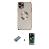 MARSİLYAN™- iPhone 11 Pro Kılıf Pusula Form - Şeffaf 360 Full Body Arka Koruyucu + Shine Kamera Lens Koruma Cam - SABE