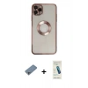 MARSİLYAN™- iPhone 11 Pro Kılıf Pusula Form - Şeffaf Pasifik Cam Ekran Koruyucu + Shine Kamera Lens Koruma Cam - SABE