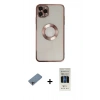 MARSİLYAN™- iPhone 11 Pro Kılıf Pusula Form - Siyah 5D Hayalet Cam Ekran Koruyucu + Shine Kamera Lens Koruma Cam - GI