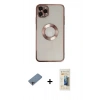 MARSİLYAN™- iPhone 11 Pro Kılıf Pusula Form - Siyah 6D Mat Seramik Hayalet Nano Ekran Koruyucu + Shine Kamera Lens Koruma Cam - GI