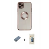 MARSİLYAN™- iPhone 11 Pro Kılıf Pusula Form - Siyah 6D Mat Seramik Hayalet Nano Ekran Koruyucu + Shine Kamera Lens Koruma Cam - SABE