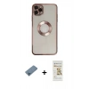 MARSİLYAN™- iPhone 11 Pro Kılıf Pusula Form - Siyah Mat Seramik Nano Ekran Koruyucu + Shine Kamera Lens Koruma Cam - MI