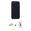 MARSİLYAN™- iPhone 11 Pro Kılıf Vadi Çizgi Prime - Şeffaf Pasifik Cam Ekran Koruyucu + Pembe Renkli Kamera Lens Koruma Cam