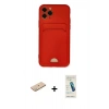 MARSİLYAN™- iPhone 11 Pro Kılıf Vadi Çizgi Prime - Şeffaf Pasifik Cam Ekran Koruyucu + Renkli Kamera Lens Koruma Cam - PE