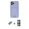 MARSİLYAN™- iPhone 11 Pro Kılıf Vadi Çizgi Prime - Siyah 34D Hayalet Izgaralı Cam + Shine Kamera Lens Koruma Cam - GI
