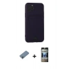 MARSİLYAN™- iPhone 11 Pro Kılıf Vadi Çizgi Prime - Siyah 34D Hayalet Izgaralı Cam + Shine Kamera Lens Koruma Cam - SABE