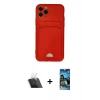 MARSİLYAN™- iPhone 11 Pro Kılıf Vadi Çizgi Prime - Siyah 34D Izgaralı Cam + Kamera Lens Koruma Cam - SF