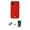 MARSİLYAN™- iPhone 11 Pro Kılıf Vadi Çizgi Prime - Siyah 360 Mat Full Body Arka Koruyucu + Shine Kamera Lens Koruma Cam - GD