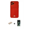 MARSİLYAN™- iPhone 11 Pro Kılıf Vadi Çizgi Prime - Siyah 360 Mat Full Body Arka Koruyucu + Renkli Kamera Lens Koruma Cam - YL