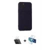 MARSİLYAN™- iPhone 11 Pro Kılıf Vadi Çizgi Prime - Siyah 3D Antistatik Cam Ekran Koruyucu + Kamera Lens Koruma Cam - SF