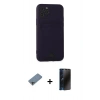 MARSİLYAN™- iPhone 11 Pro Kılıf Vadi Çizgi Prime - Siyah 3D Antistatik Hayalet Cam Ekran Koruyucu + Shine Kamera Lens Koruma Cam - GI