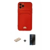 MARSİLYAN™- iPhone 11 Pro Kılıf Vadi Çizgi Prime - Siyah 3D Antistatik Hayalet Cam Ekran Koruyucu + Renkli Kamera Lens Koruma Cam - SI