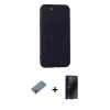 MARSİLYAN™- iPhone 11 Pro Kılıf Vadi Çizgi Prime - Siyah 3D Antistatik Hayalet Cam Ekran Koruyucu + Shine Kamera Lens Koruma Cam - SABE